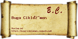 Buga Ciklámen névjegykártya